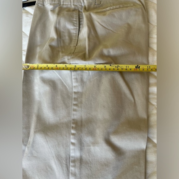 Ralph Lauren beige 100% cotton pants high waist straight legs pockets US 14 - Picture 13 of 15